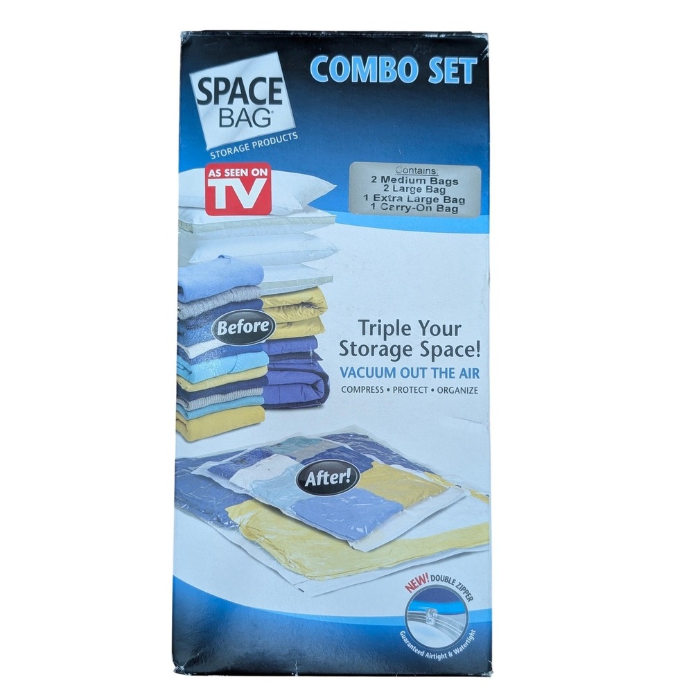 Space Bag Vacuum Seal‎ Storage Combo Set 6 Bags Airtight Waterproof Reusable New